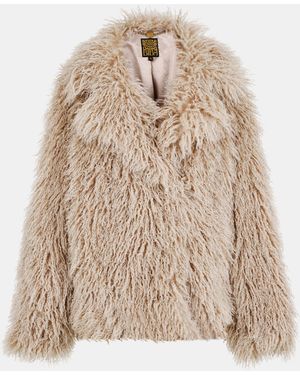 Biba Doodle Fur Oversized Teddy Coat - Natural