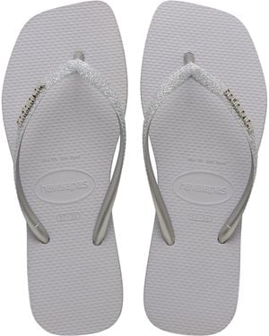 Havaianas Square Sparkle Flip Flops - Grey