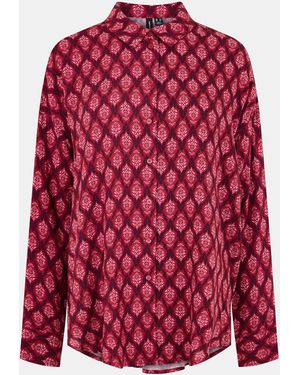 Vero Moda Mathilda Long-Sleeve Blouse - Red