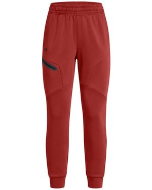 Under Armour Unstoppable Closed Hem Fleece Jogger - Red