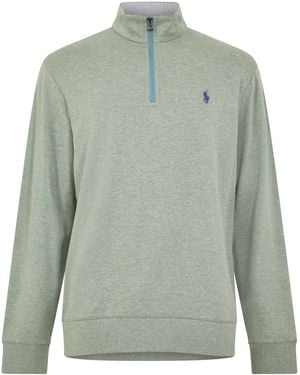 Polo Ralph Lauren Luxury Jersey Quarter-Zip Pullover - Green