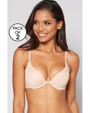 Valbonne 2 Pack Underwired T-Shirt Bra - Brown