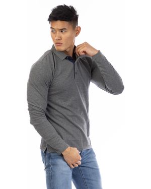 Peter Werth Glasby Long Sleeve Polo Shirt - Grey