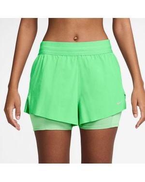 Nike Dri-Fit Swift Mid-Rise 3 2-In-1 Shorts - Green