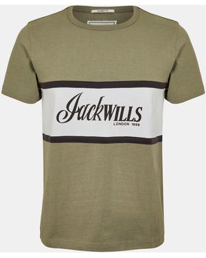 Jack Wills Jw Colour Block Regular Fit T-Shirt - Natural