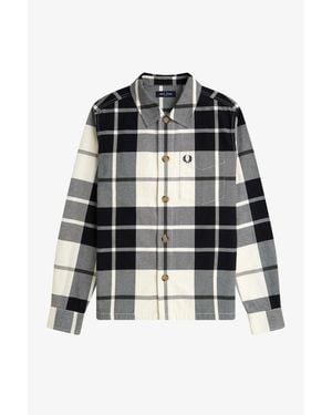 Fred Perry Tartan Twill Overshirt - Black