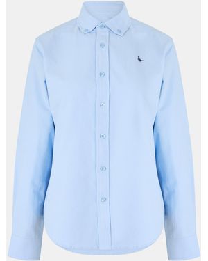 Jack Wills Classic Twill Long Sleeve Plain Shirt - Blue