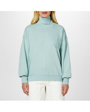 Reebok Wide Cotton Fleece Tracksuit Top - Green