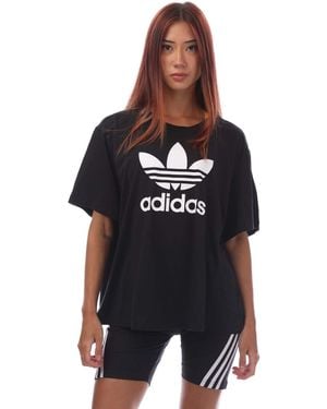 adidas Originals Adicolor Trefoil Boxy T-Shirt (Plus Size) - Black