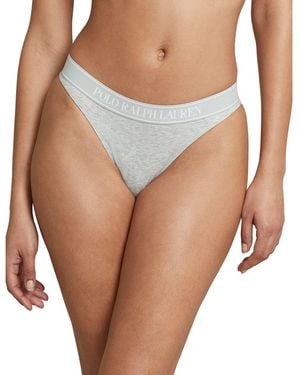 Polo Ralph Lauren Mid Rise Jersey Thong - Grey