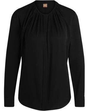 BOSS Banorah Long Sleeve Long Blouse - Black