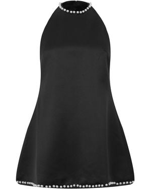 Odd Muse Halter Pearl Mini Dress - Black