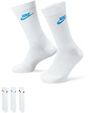 Nike 3 Pack Of Essential Crew Socks - Blue