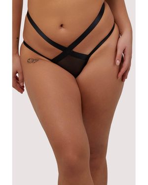 Playful Promises Regent Mesh Cross Over Brazillian Brief - Brown