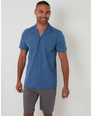 Threadbare Short-Sleeve Bowling Shirt - Blue