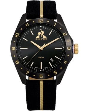 Le Coq Sportif Dor Quartz Date Textile Watch - Black