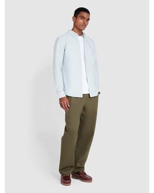 Farah Long Sleeve Patterned Shirt - White