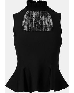 McQueen Alex Structured Tailored Peplum Top - Black