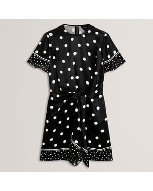 Ted Baker Printed Playsuit - Black