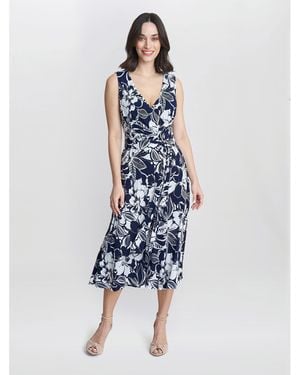 Gina Bacconi Denise Fit And Flare Jersey Dress - Blue
