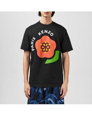 KENZO Flower Regular Fit T-Shirt - Black