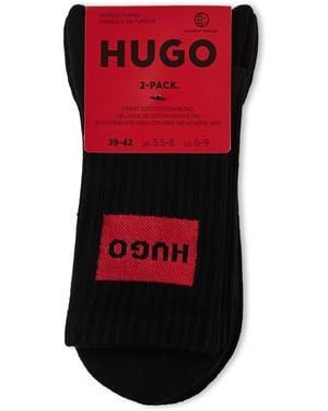 HUGO 2 Pack Of Logo Socks - Red