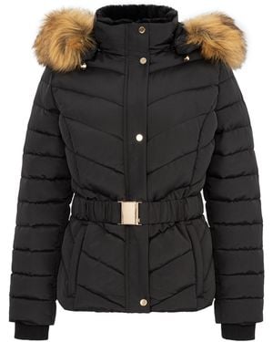 Firetrap Water Resistant Hooded Short Puffer Jacket - Black