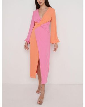 Pretty Lavish Wrap Dress - Pink
