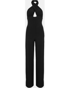 Norma Kamali Fitted Straight Leg Stretch Zip Jumpsuit - Black