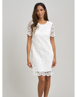 Gina Bacconi Reid Lace Shift Dress - White