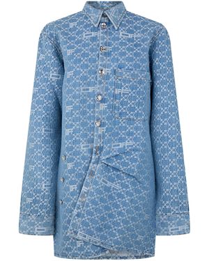 Off-White c/o Virgil Abloh Off Off Mono Mini Dress - Blue