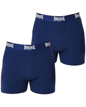 Lonsdale London 2 Pack Boxer Shorts - Blue