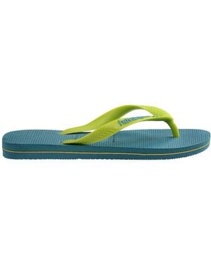 Havaianas Hav. Brasil Logo Ruby Flip Flops - Blue
