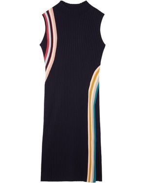 Paul Smith Knitted Rib Jumper Dress - Blue