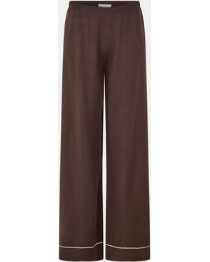 The Couture Club Knitted Panel Trousers - Brown