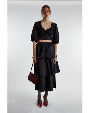 Glamorous Twist-Front Crop-Top - Black