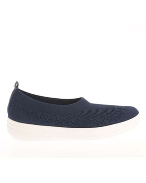 Fitflop Uberknit Slip On Ballet Court Shoes - Blue
