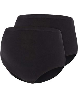 Mama.licious Maternity 2-Pack Cotton Trousers - Black