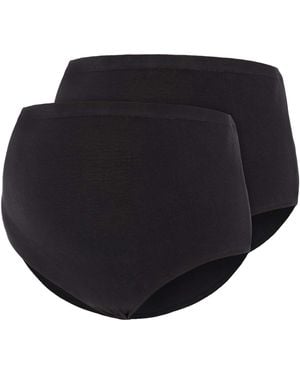 Mama.licious Maternity 2-Pack Cotton Trousers - Black