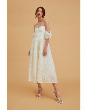 True Decadence Amelia Bardot Bust Cup Midi Dress - Natural