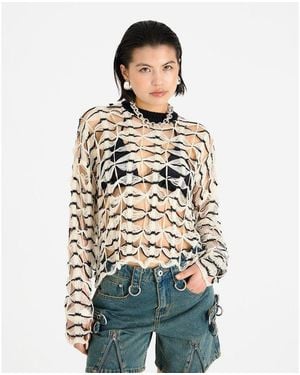 The Ragged Priest Craft Knit Crew Neck Jumper - Multicolour