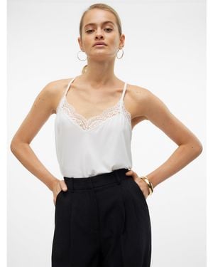 Vero Moda Ana Lace Woven Cami Vest - White