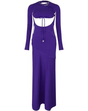 Off-White c/o Virgil Abloh Glam Embr Sporty Long A Line Dress - Purple
