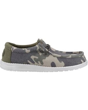 HEYDUDE Wally Washed Camo Shoe - Grey