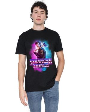 Stranger Things Steve Harrington Metal Burst T-Shi - Black