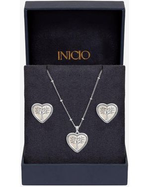 Inicio Sterling Plated Tree Of Love Set - Blue