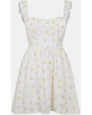 Jack Wills Patterned Tie Back Dress - White