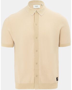 Firetrap Short Sleeve Knit Polo Shirts Cardigan - Natural