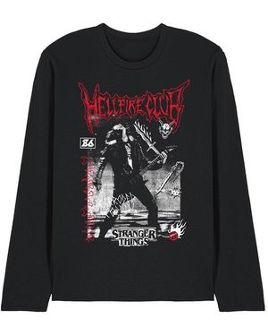 Stranger Things Eddie Hellfire Long Sleeve T-Shirt - Black