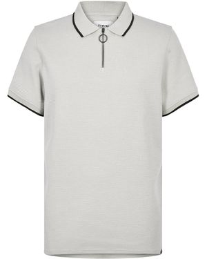 Firetrap Waffle Short-Sleeve Polo Shirt - Grey